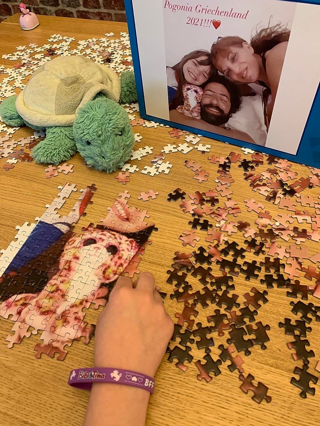 Personalised wooden puzzle photographed by Nora, who ordered it